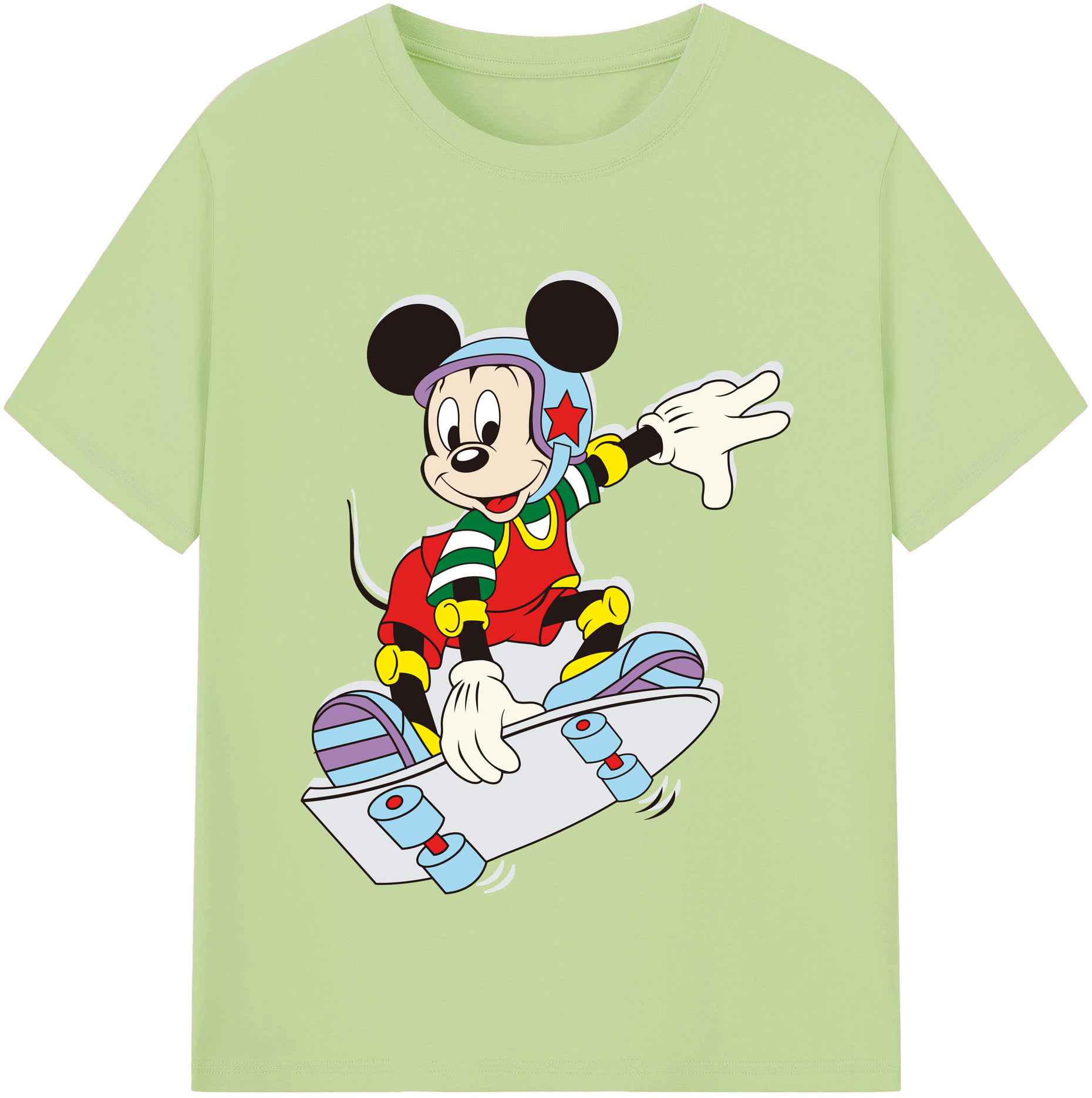 （画像用） ミッキーマウス Mickey Mouse 綿100％半袖Tシャツ（フロントプリント）